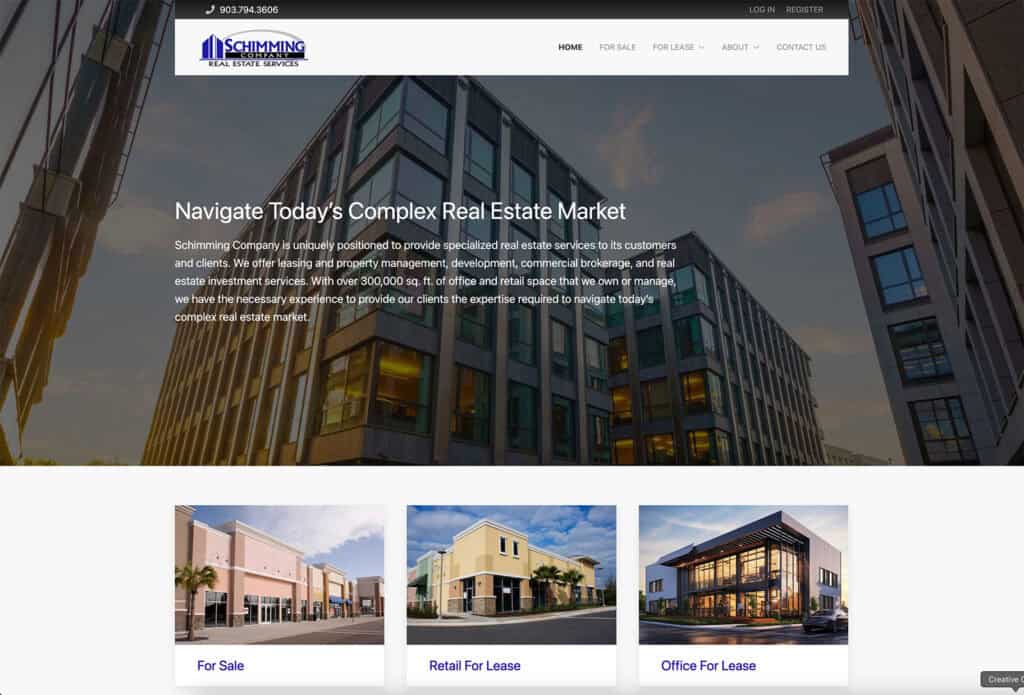 Screenshot of Schimmings Company website