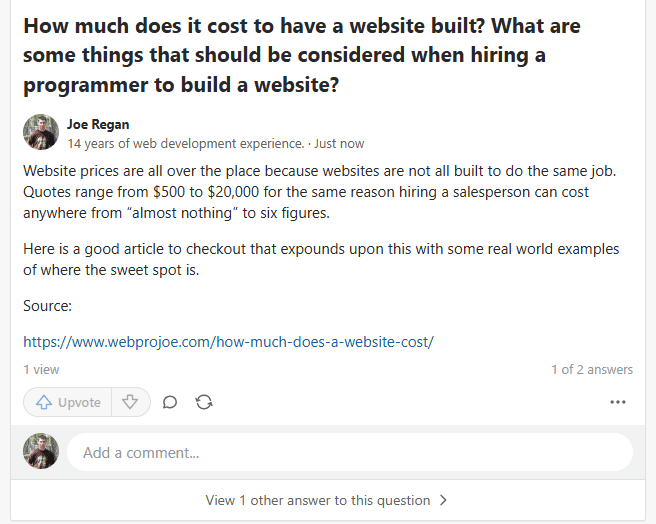 Answer to quora post